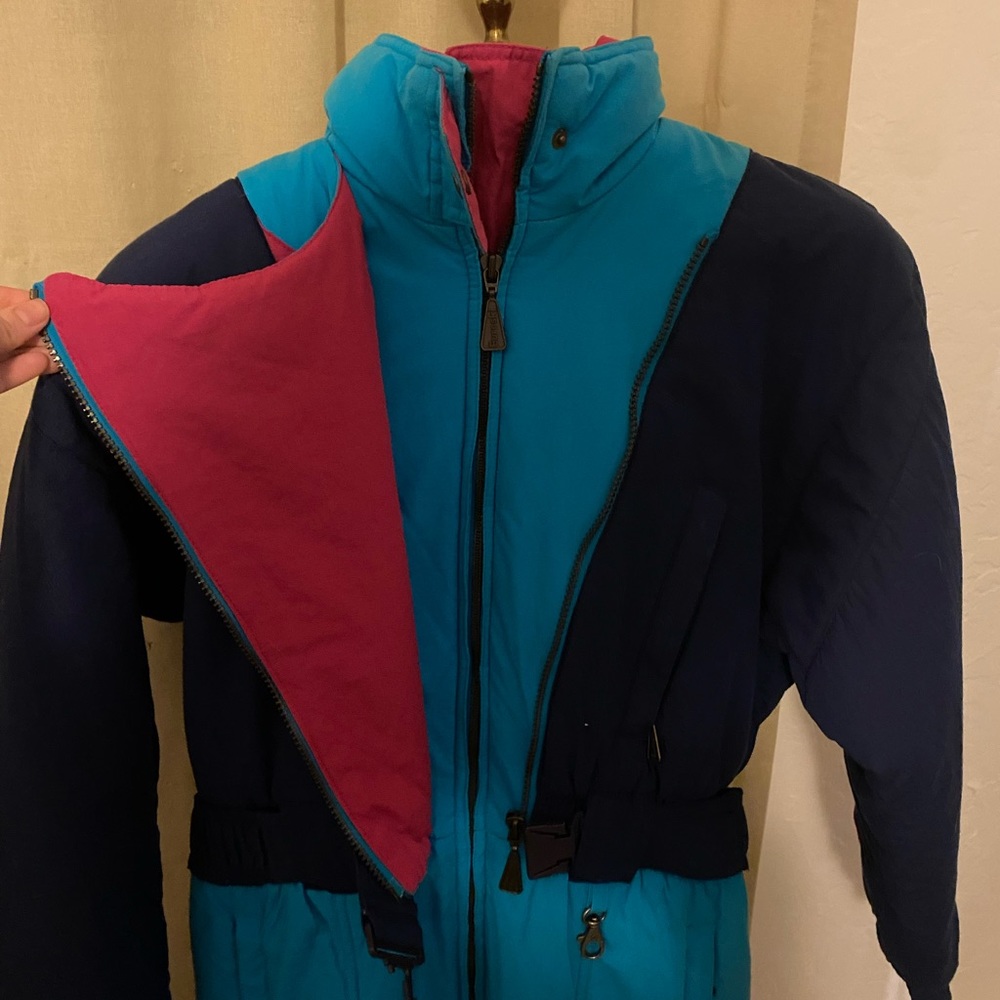 Vintage Neon 80s One Piece Ski Suit